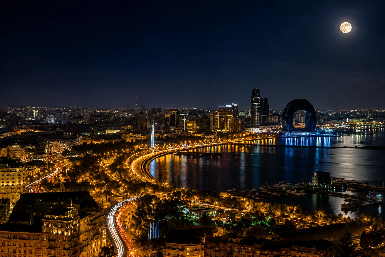 Baku at Night: Five Lit Stops in Two Hours, After Sunset — 8